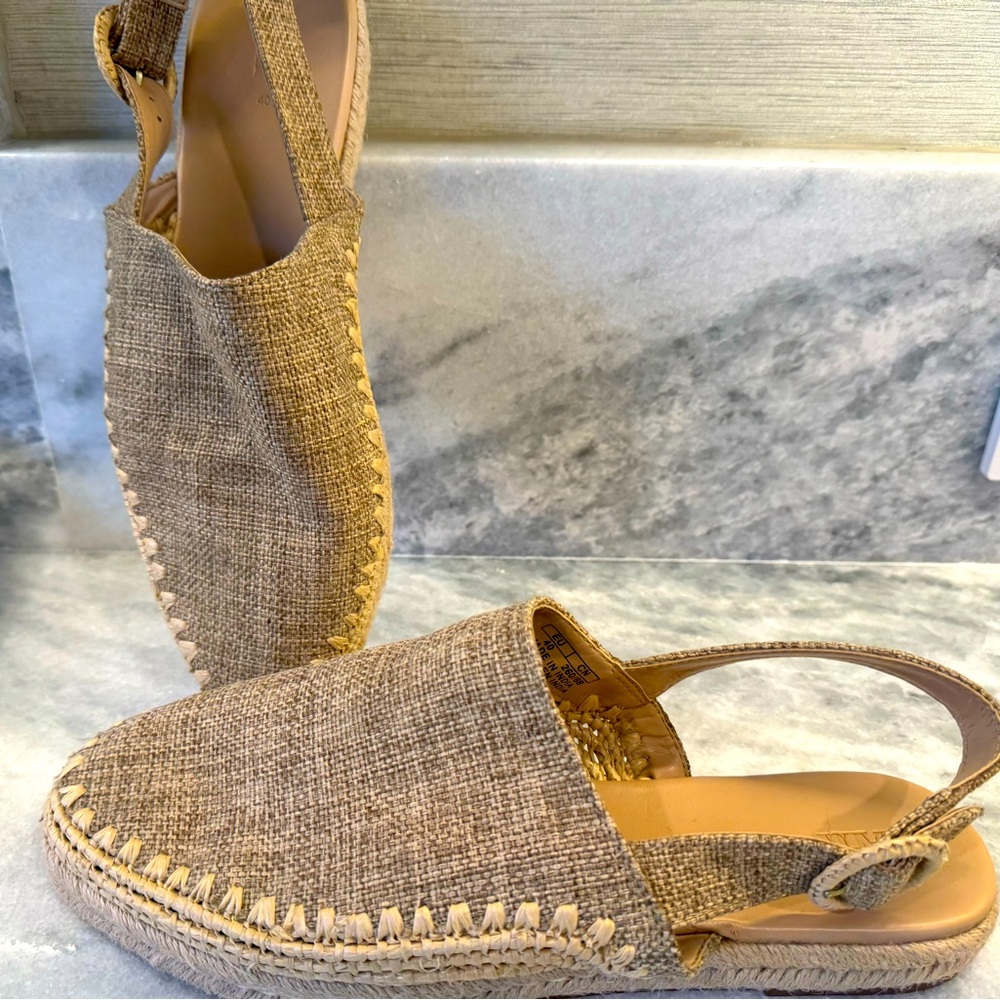 Zara linen platform slingback sz40